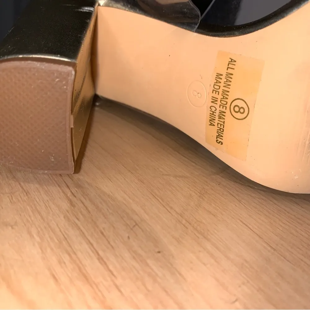 Arianna Gold and Clear Metallic High Heel Sandals Women’s Size 8 - Image 4