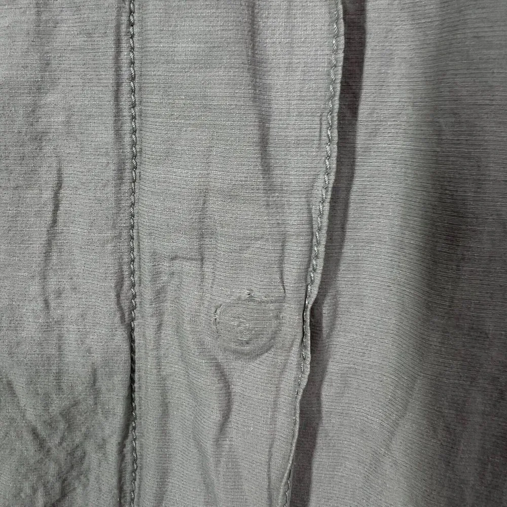 Eileen Fisher Rumpled Hooded‎ Jacket Cotton Metallic Lightweight Small Gray Snap - Image 10