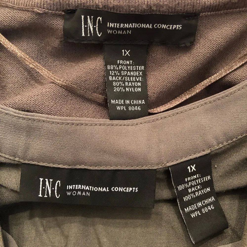 Woman INC Tassel Faux Suede Sweater & Blouse Bundle 1X olive green - Image 10