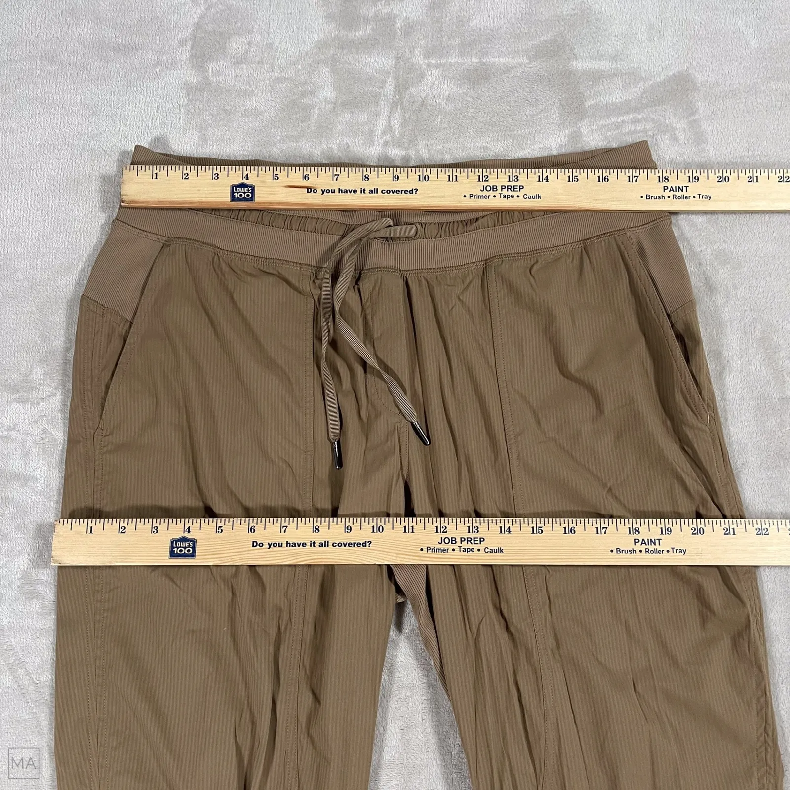 Lululemon Women's Dance Studio Mid Rise Cropped Pants Drawstring 14 Tan - Image 5