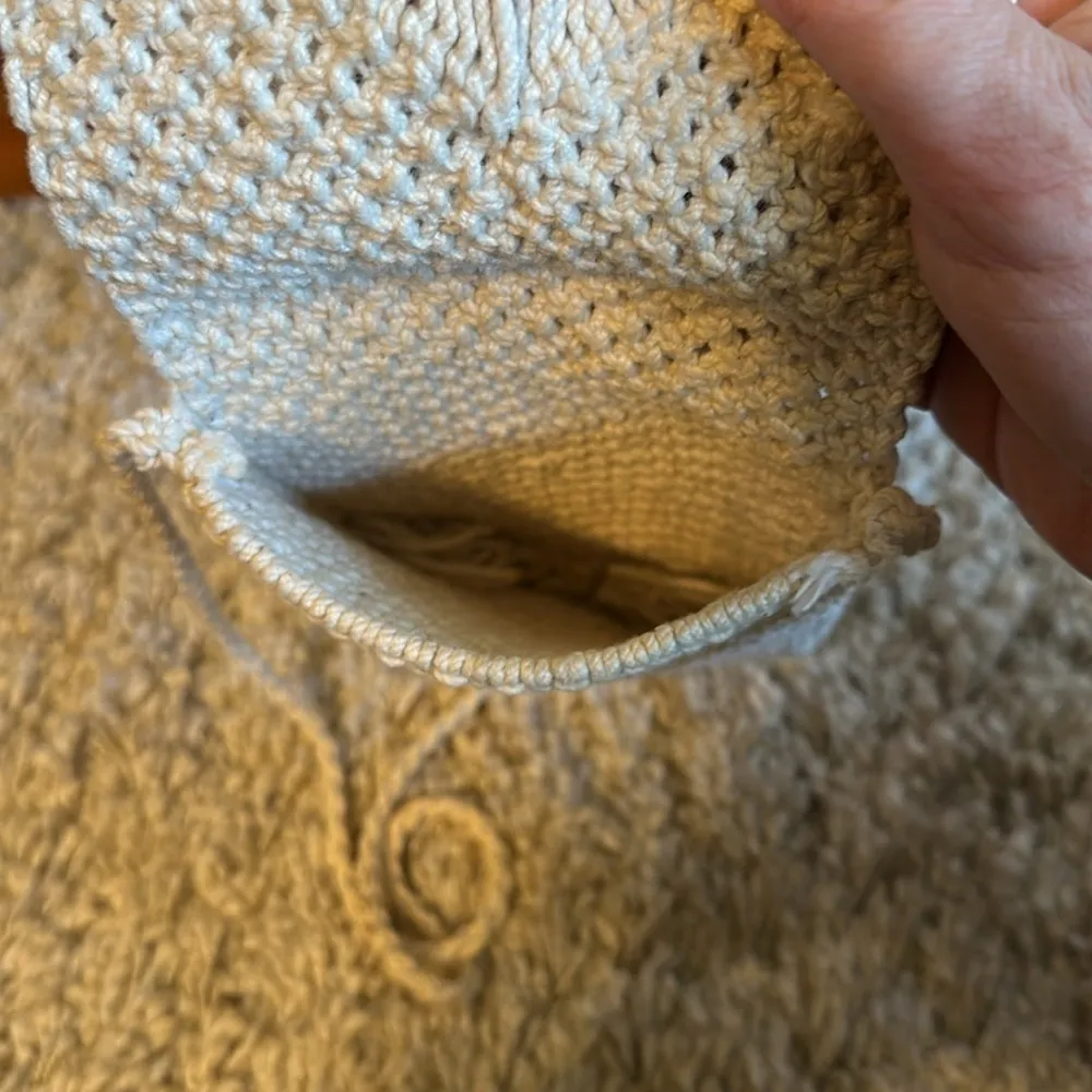 Cream Macrame Fringe Bag - Image 4