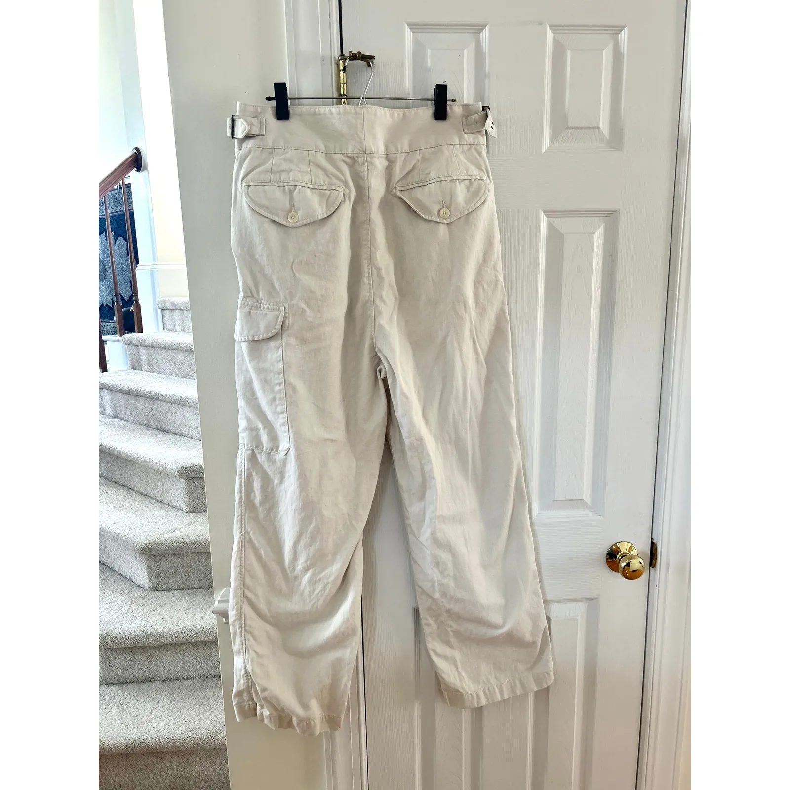 Banana Republic Archives Light Tan Pleated Cargo Straight Leg Safari Pants - Image 2