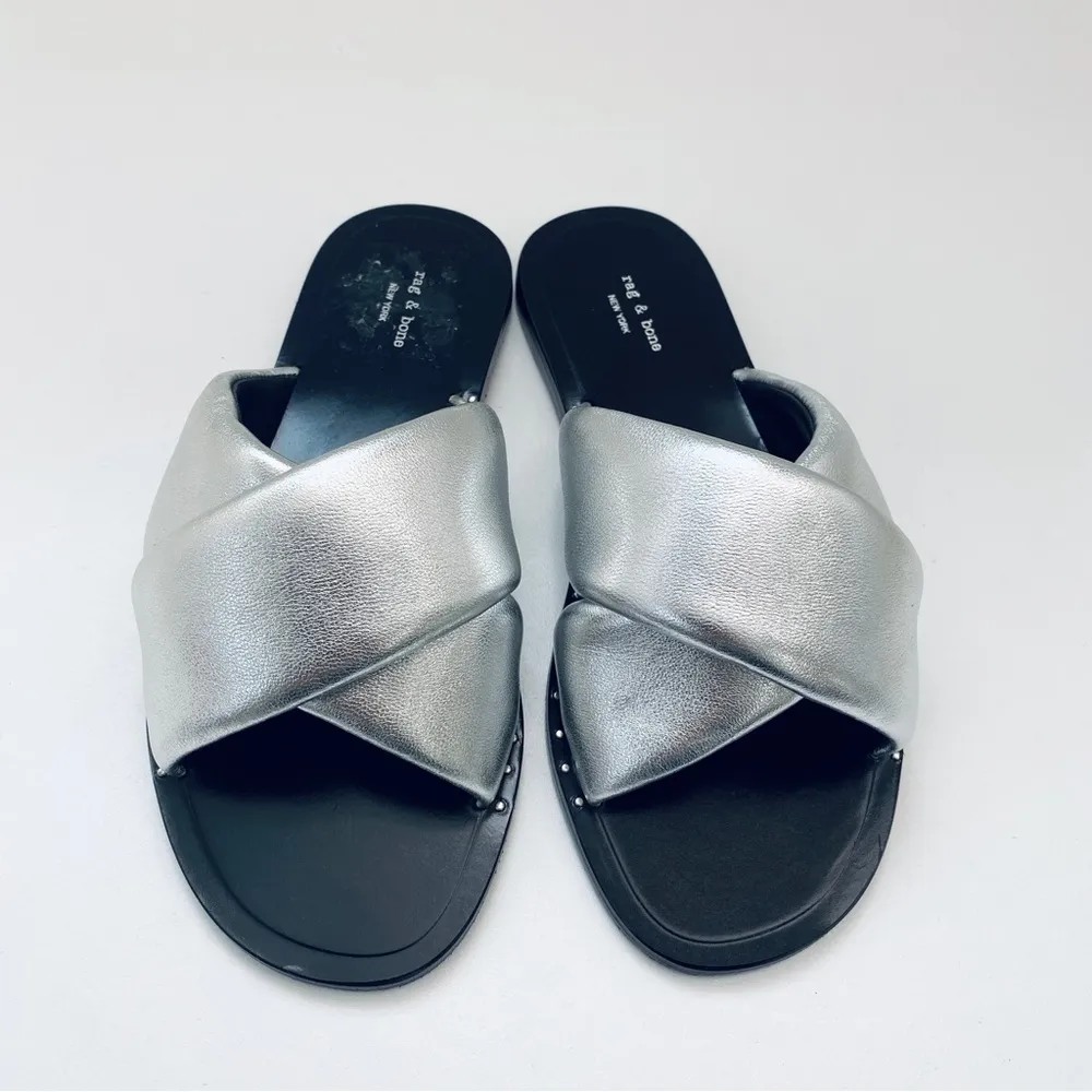 NEW Rag & Bone silver flats - Image 3