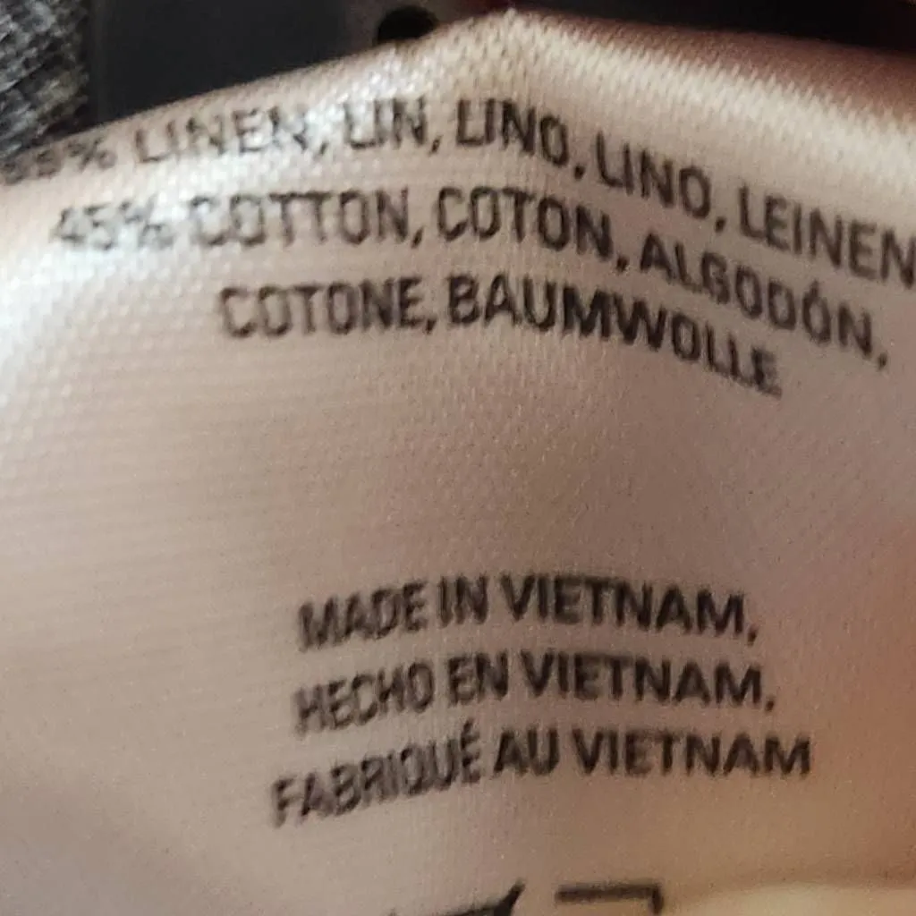 HD in Paris Black White Tropical Floral Linen Top Size 4 Anthropologie Linen Top - Image 10