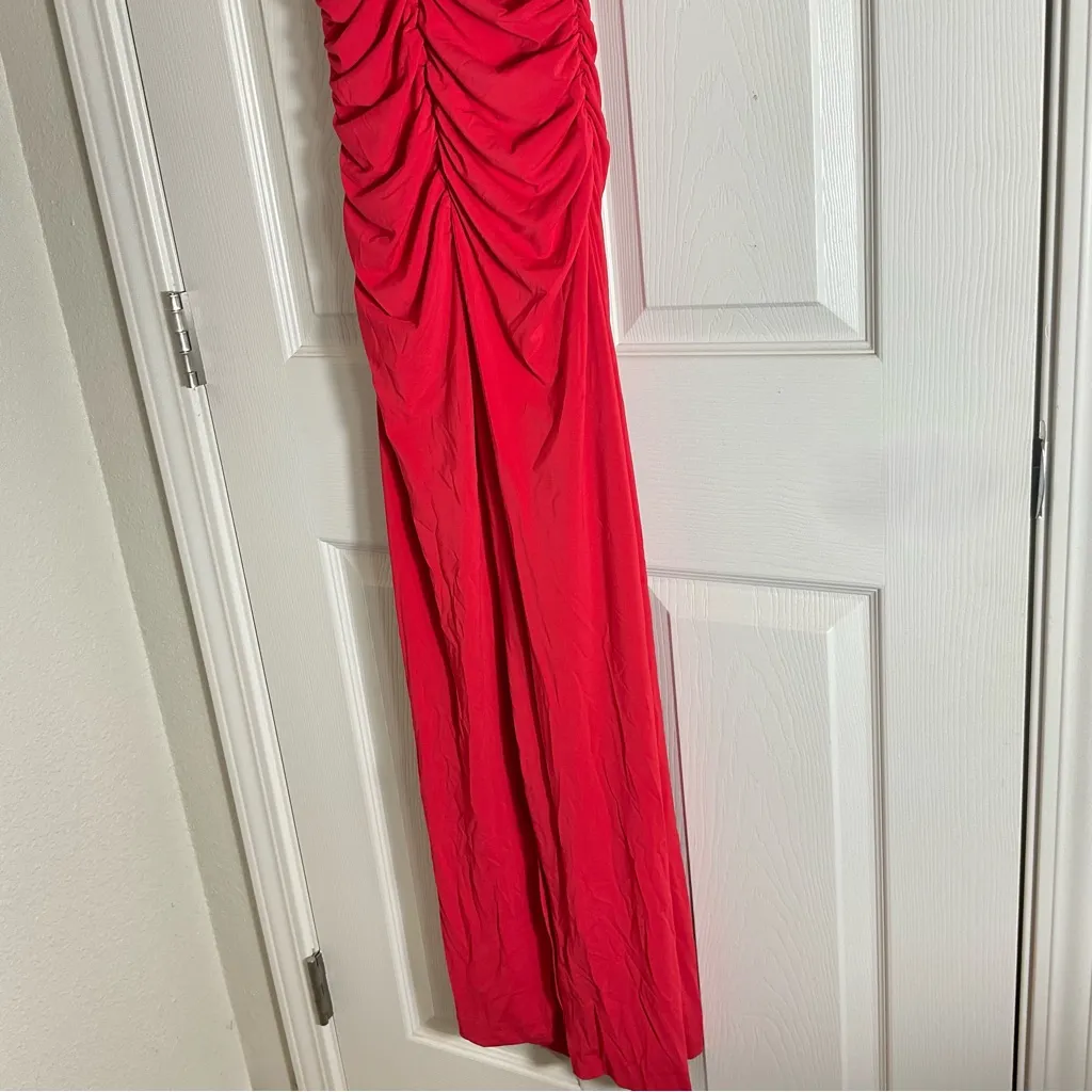 NWT Zara red sleeveless scrunched bodycon dress size XSMALL - Image 11