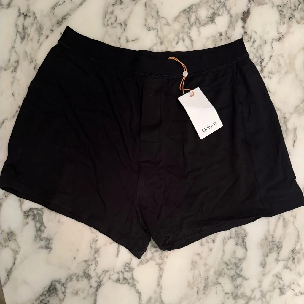 NWT Quince Women's Dream Lounge Oversized Short Sleeve Pajama Set Bold Black M - Image 3