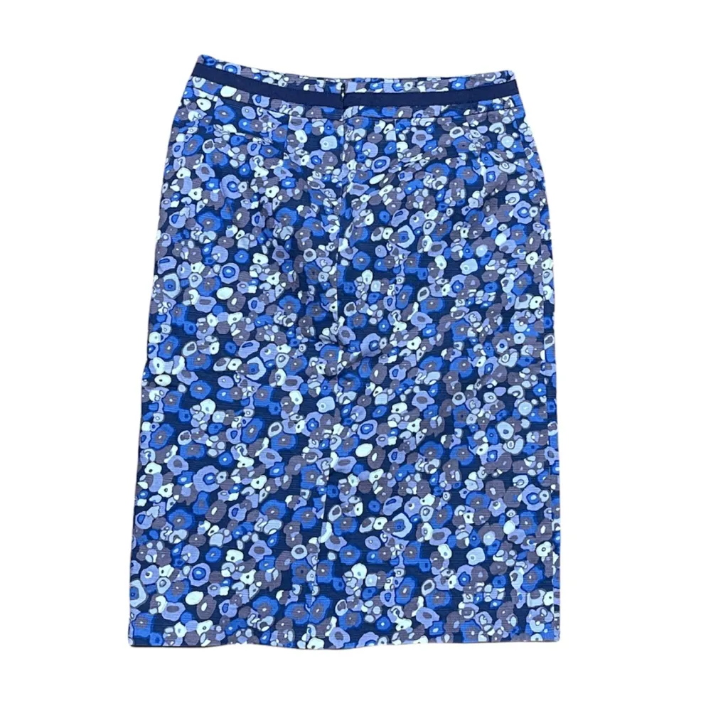 Boden Purple & Blue Woman's Abstract Floral Formal Pencil Skirt Size 4 - Image 7