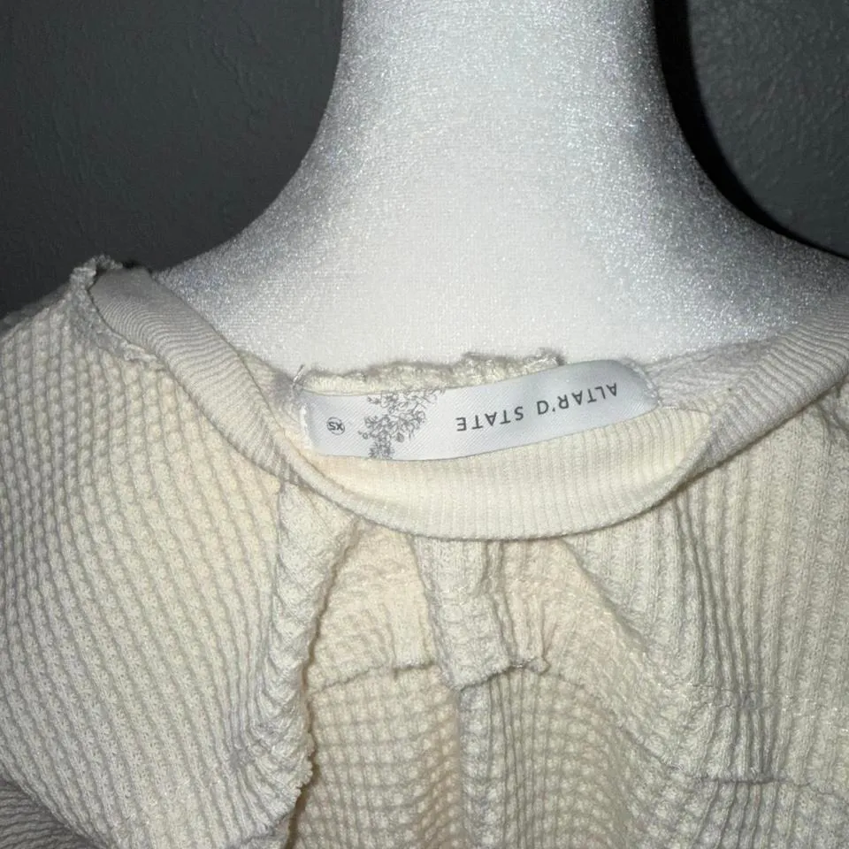 Altard State Cream Sweater Size Medium Oversized Waffle - Image 4