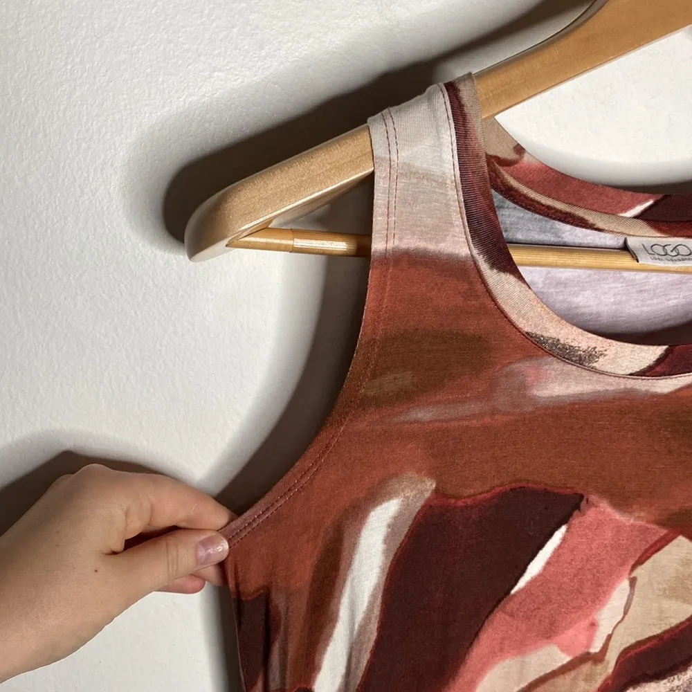 LOGO by Lori Goldstein lagenlook brushstroke printed tunic tank with pockets XXS - Image 6