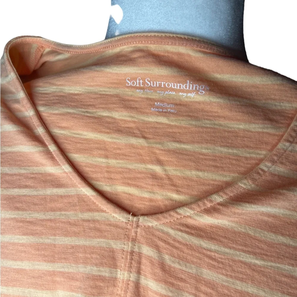 Soft Surroundings Orange Peach Cotton Boxy Tee M - Image 4