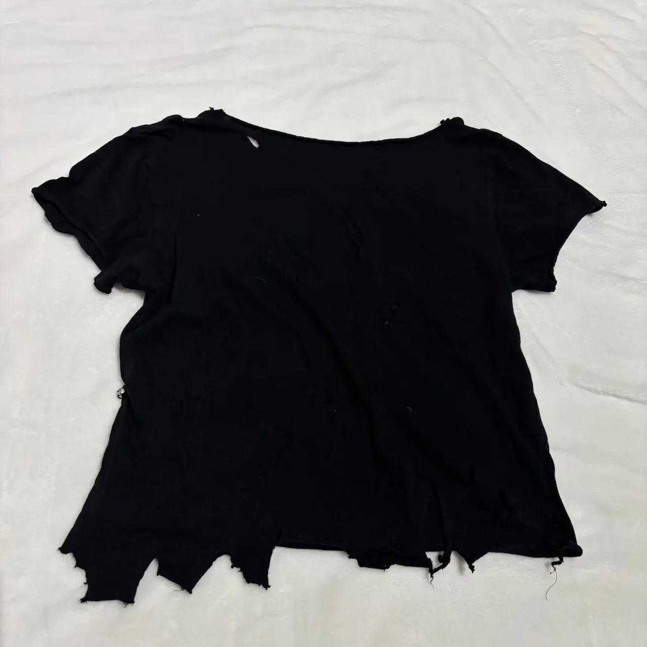 Black Matter Edgar Allan Poe Raven Skull Grunge Distressed T Shirt Women's S - Image 5