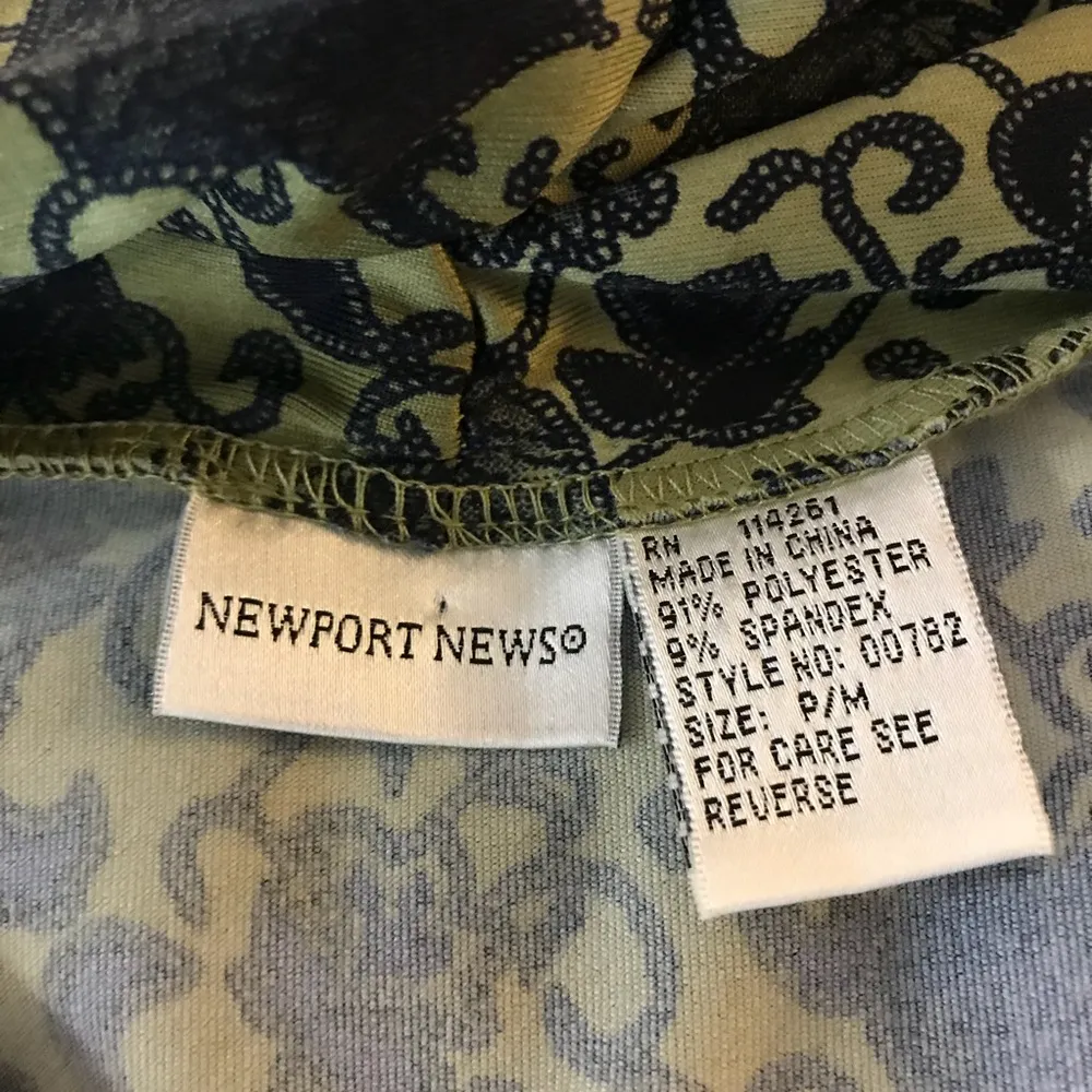 Newport News Dress Medium Petite Sleeveless Floral V Neck Career Cocktail Sheath - Image 7