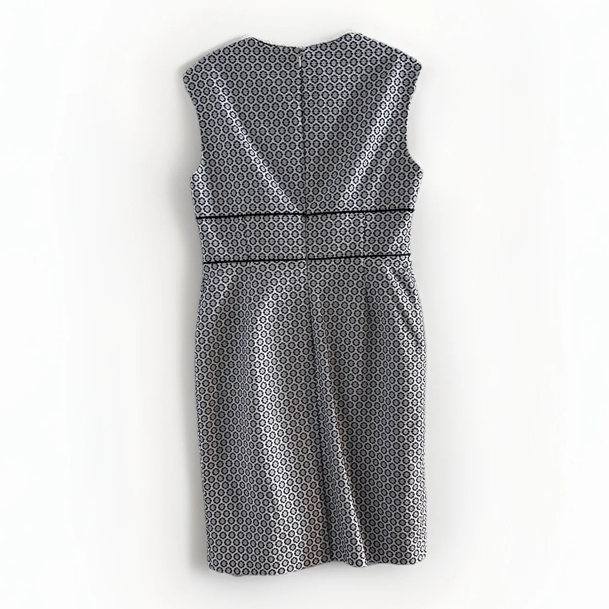 Brooks Brothers Floral Geometric Jacquard Sheath Empire Dress Sleeveless Women 6 - Image 7