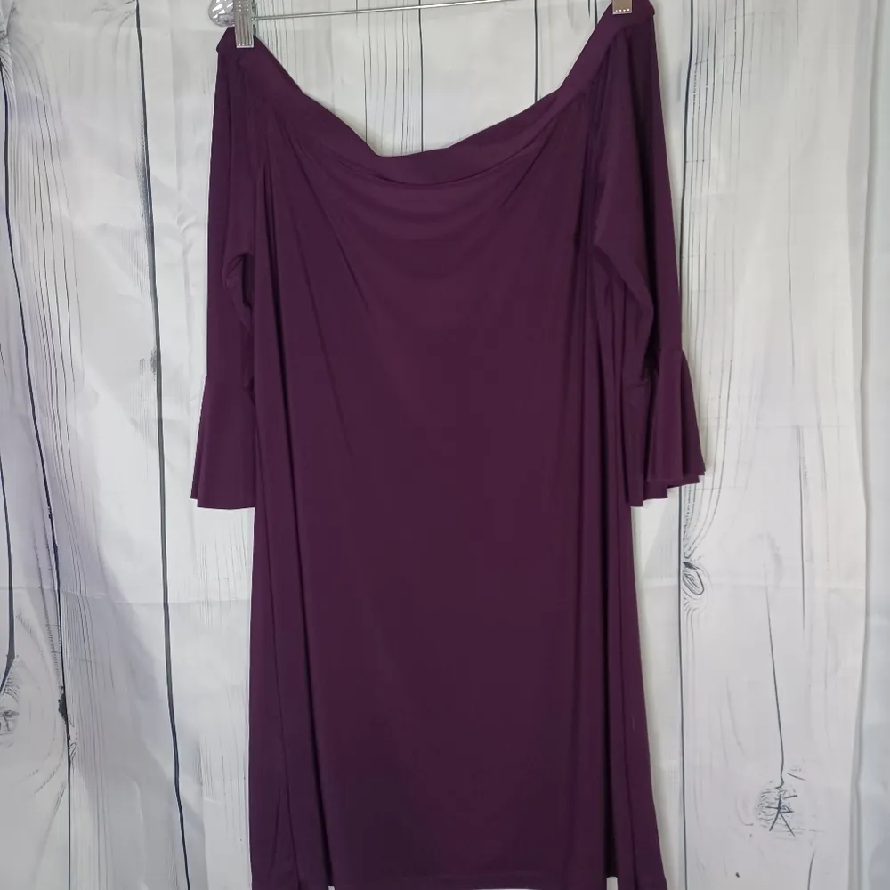 Chaps off the shoulder bell sleeve swing dress - Image 7