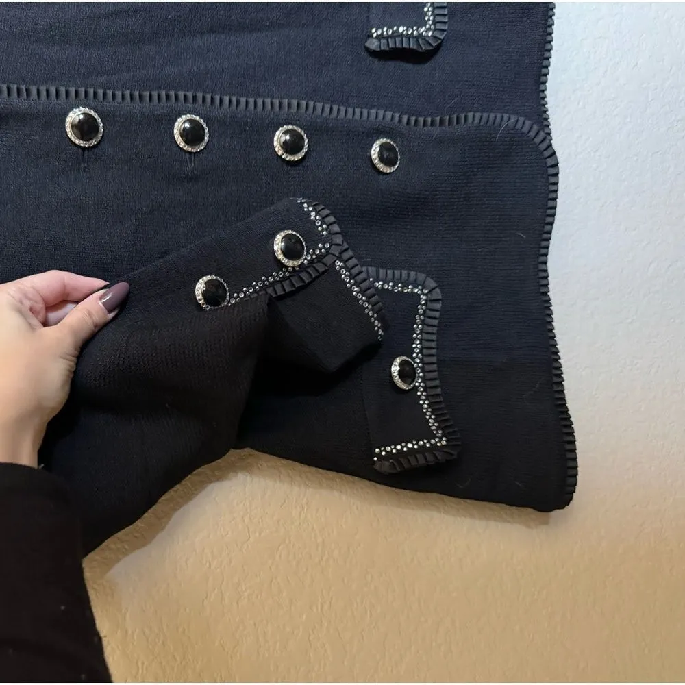 Vintage‎ St. John Evening by Marie Grey Santana Knit Blazer Jacket Sz 12 Black - Image 4