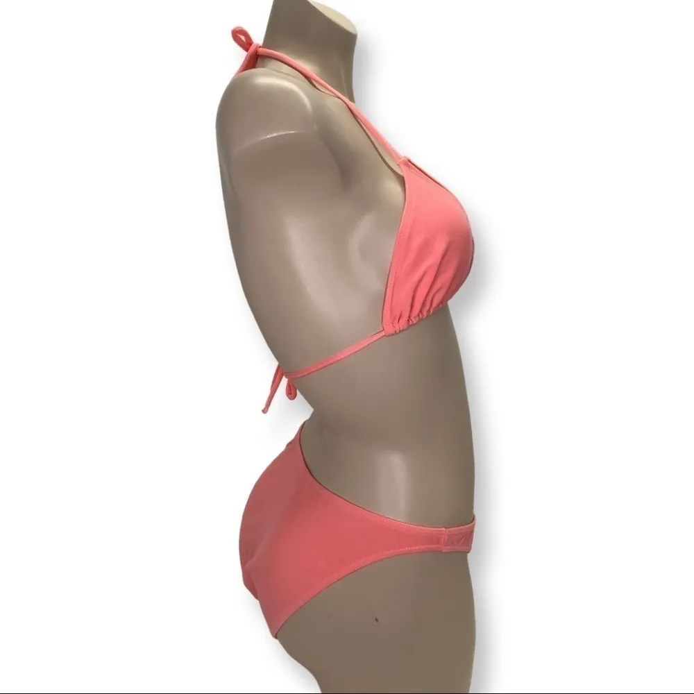 Brazilian Dalvi Size Medium Peach Full Bikini Bottom & Triangle Bikini Top. New - Image 2