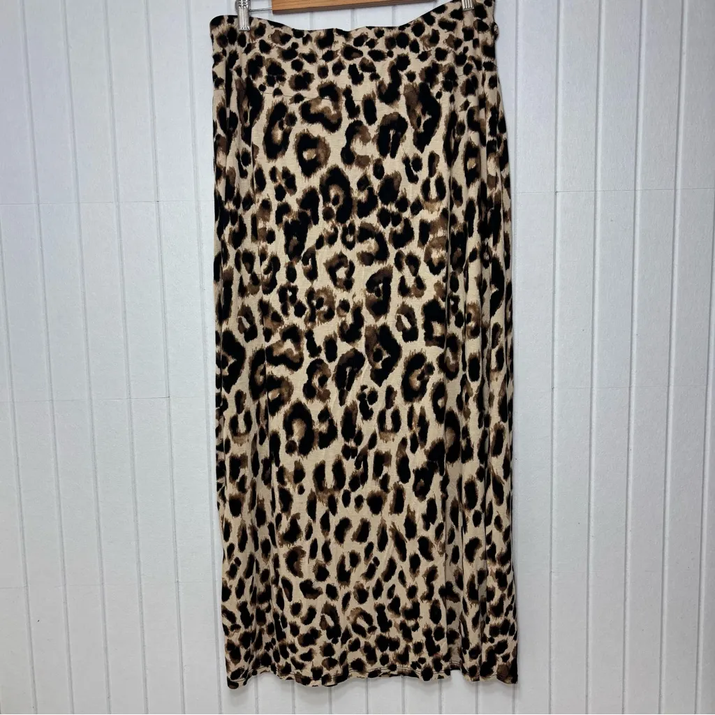 Chico's Animal Print Rachel Wrap Maxi Skirt Brown/Black Size 2 / US L-12 - Image 3