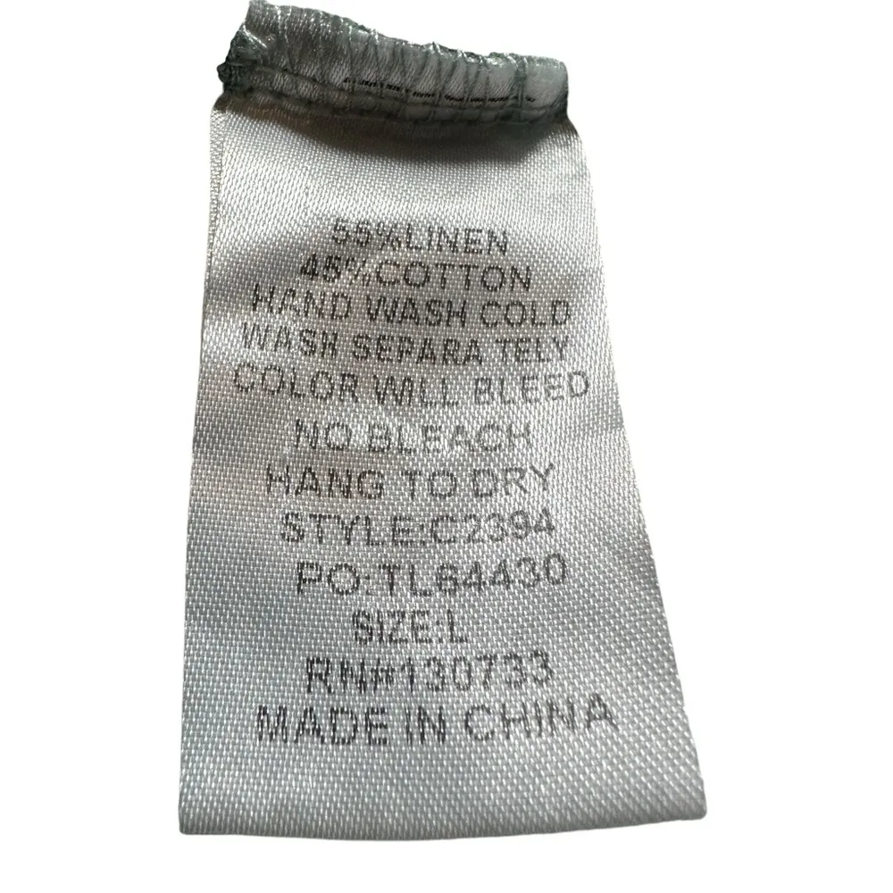 Umgee  Boho Lightweight Flowy Mint Linen Sleeveless Split Side Tank Top Large - Image 7