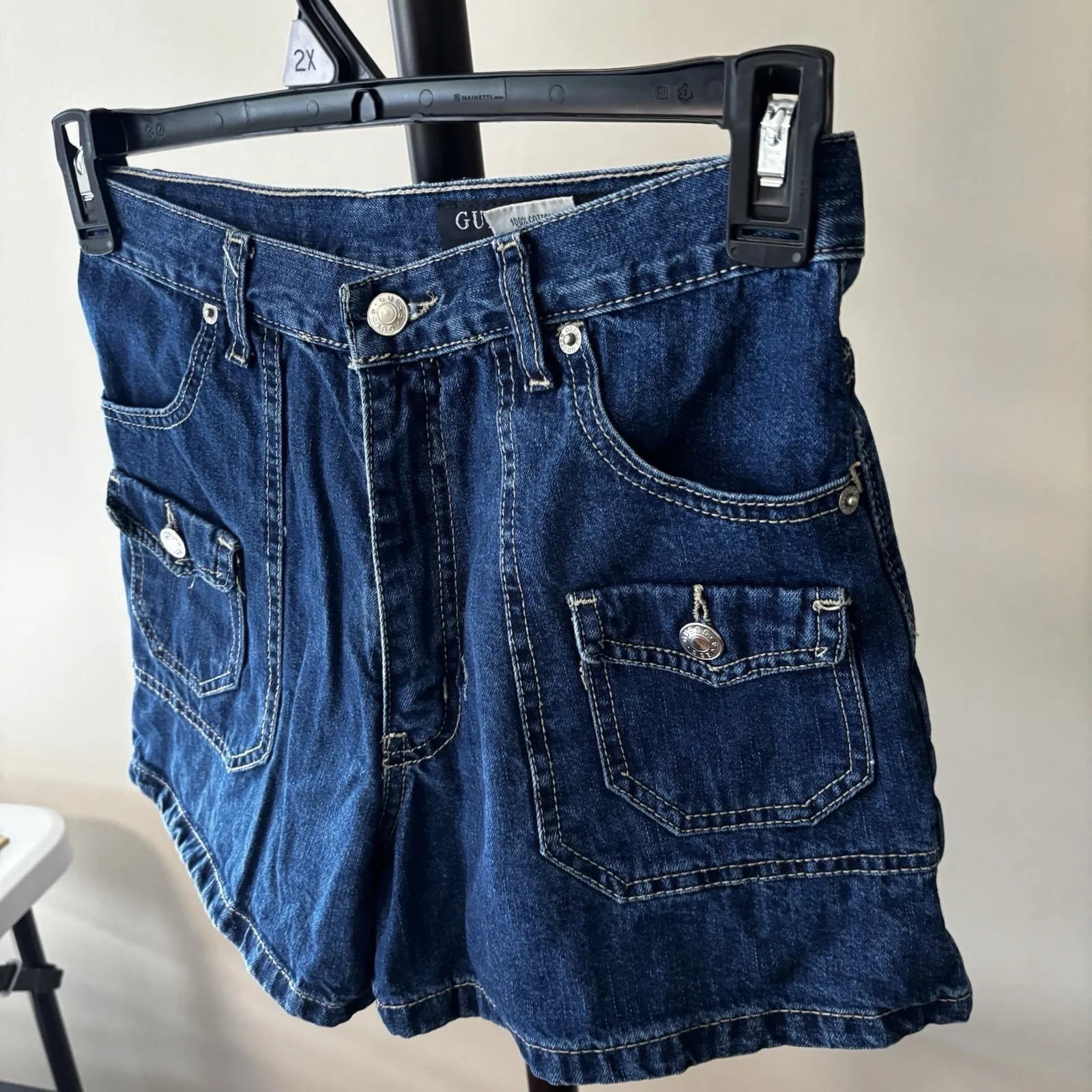 Vintage‎ Guess Denim Jean Workwear Shorts Sz 9/10 Y3K Pockets - Image 13