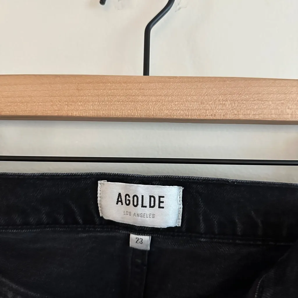 AGOLDE Riley High Rise Straight - Black - Size 23 - Image 13