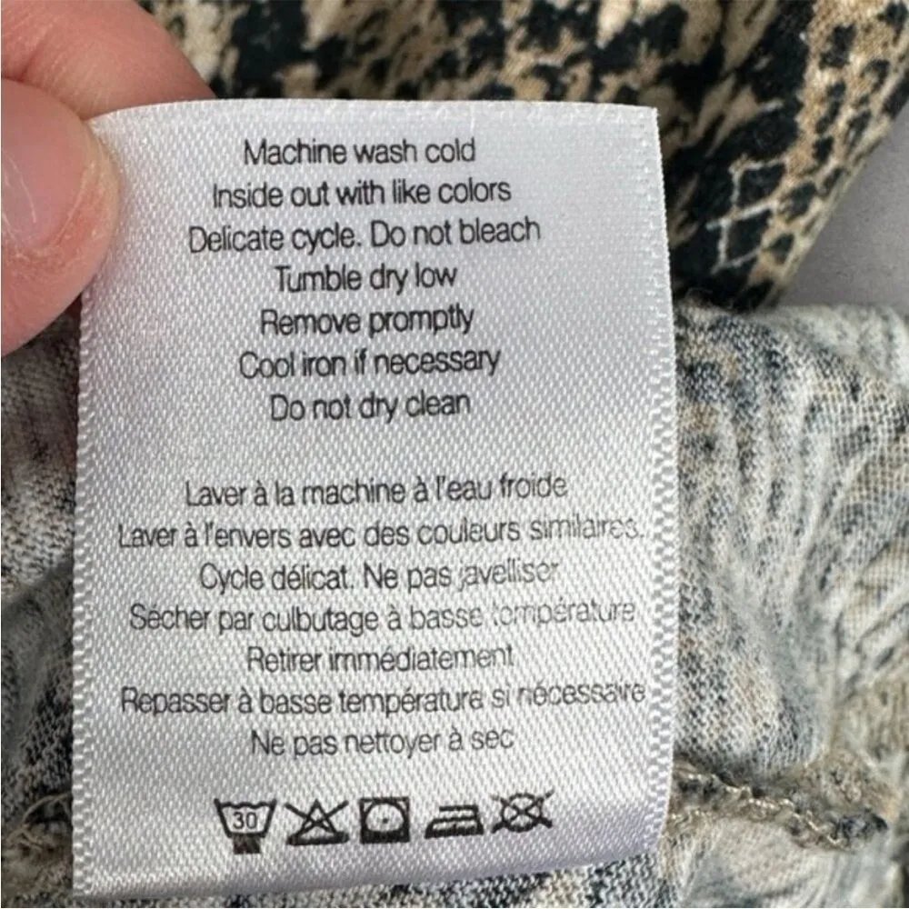 Veronica Beard Casey V-Neck Snake Skin Print Python Top Short Sleeve Size 2xl - Image 8