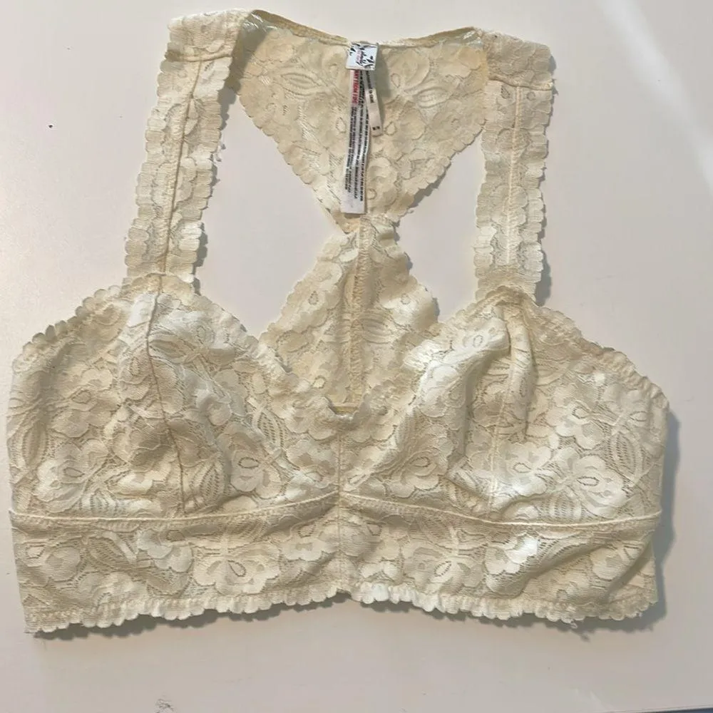 Free People Intimately Free cream Lace Bralette Sz M - Image 3