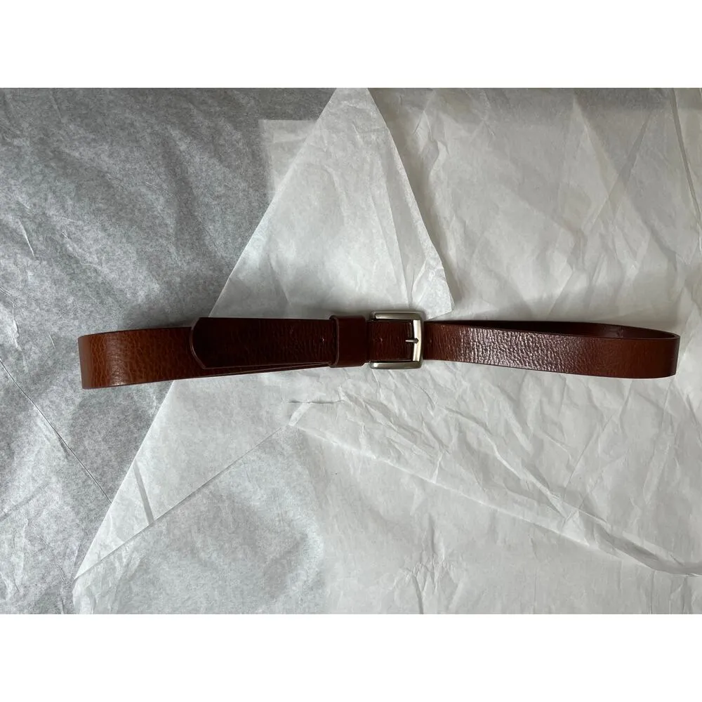 Gaernet Hill womens size XL   belt brown leather rushed nickel buckle classic - Image 10