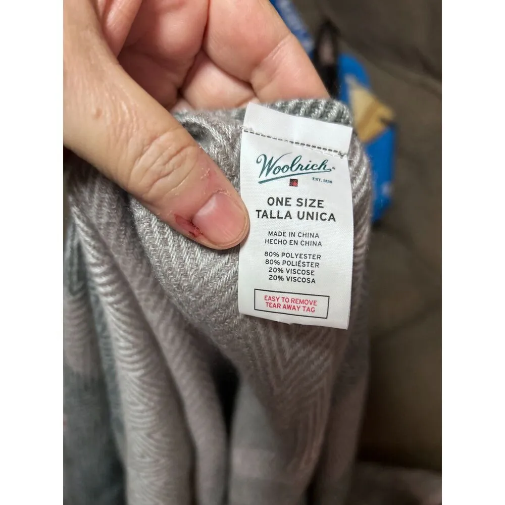 Woolrich Chevron Pattern Ruana Wrap with Fringe - Image 4