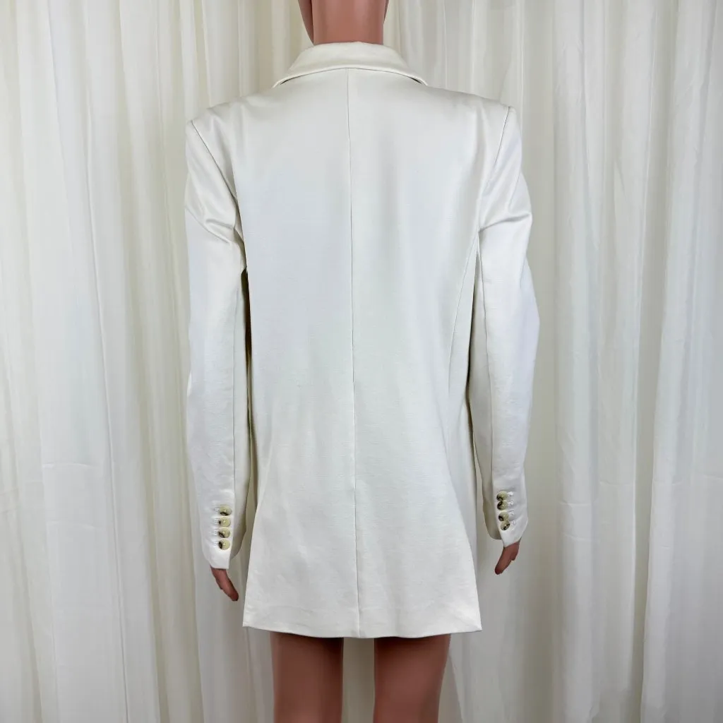 Women's Something Navy Danielle Double Breasted Blazer Career Size Medium White - Image 6