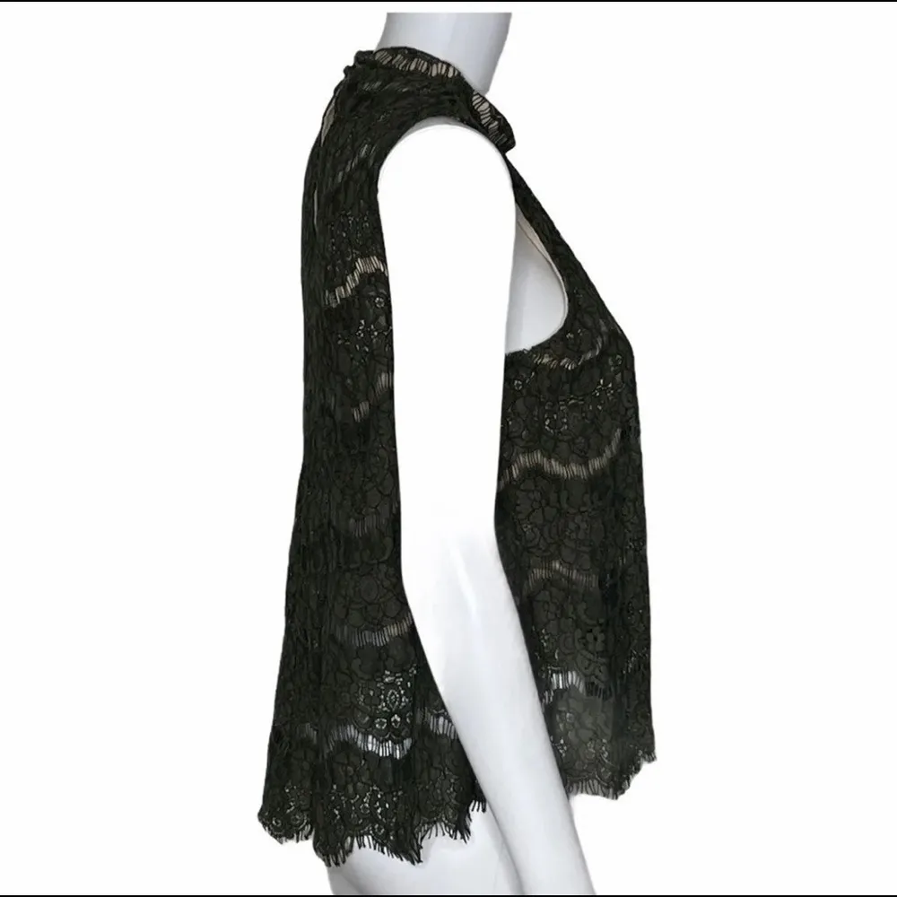 LOVE FIRE forest green lace top, size XL - Image 4