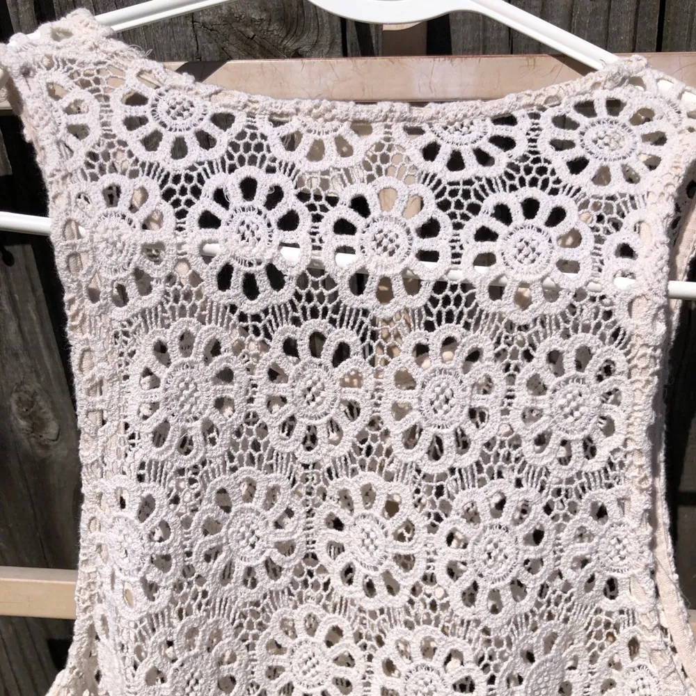 Pins and Needles Ivory Crochet Top S - Image 5