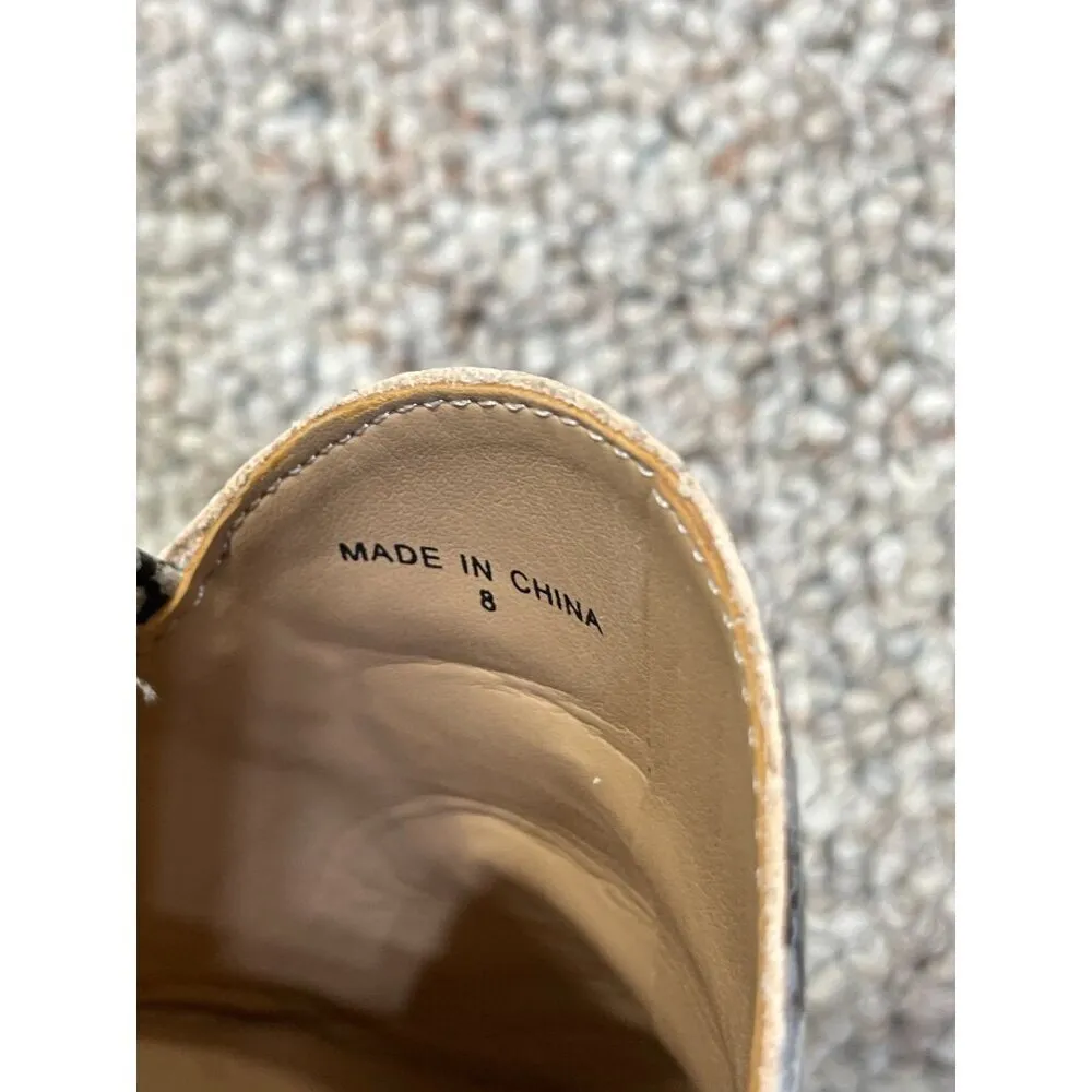 Banana Republic Faux Snakeskin Mule Shoe Slip-On Black White Gray Size 8 - Image 7