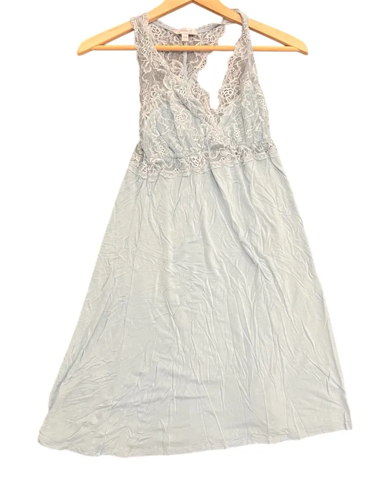 NWOT Fleur’t Light Blue Empire Elegant Lace Trim Nightgown Size undefined - Image 1