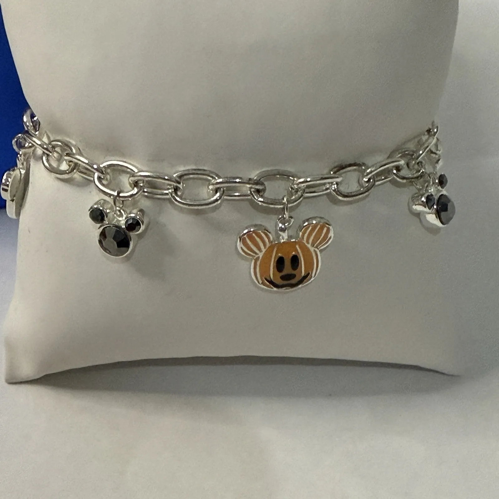 Disney Bracelet Halloween Fine Silver Plated Adjustable Bracelet Pumpkin Mickey - Image 2