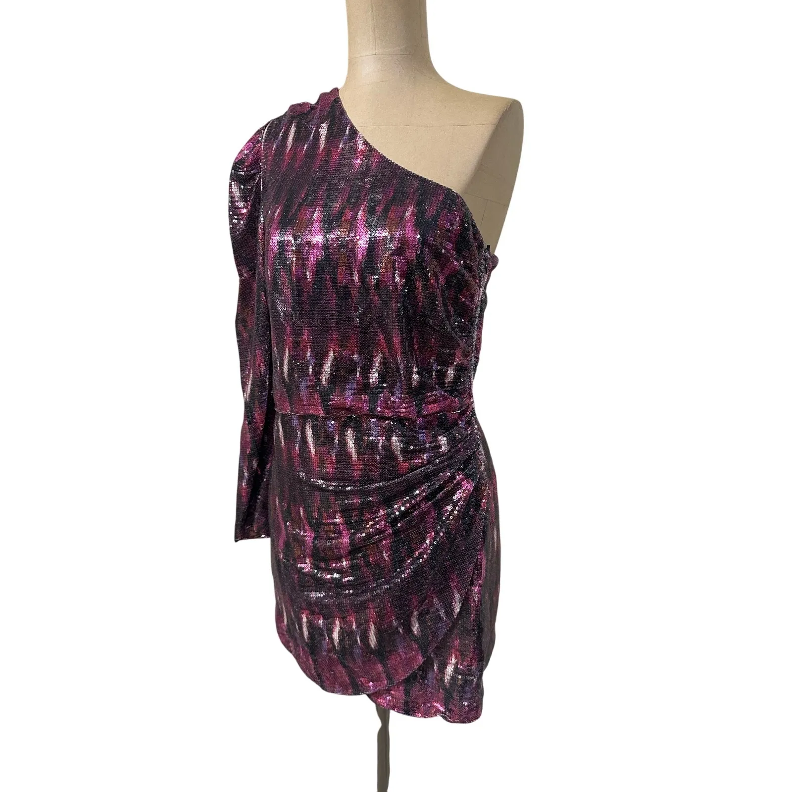 Misa Los Angeles Mini Dress Sequin Nova One-Shoulder - Image 5