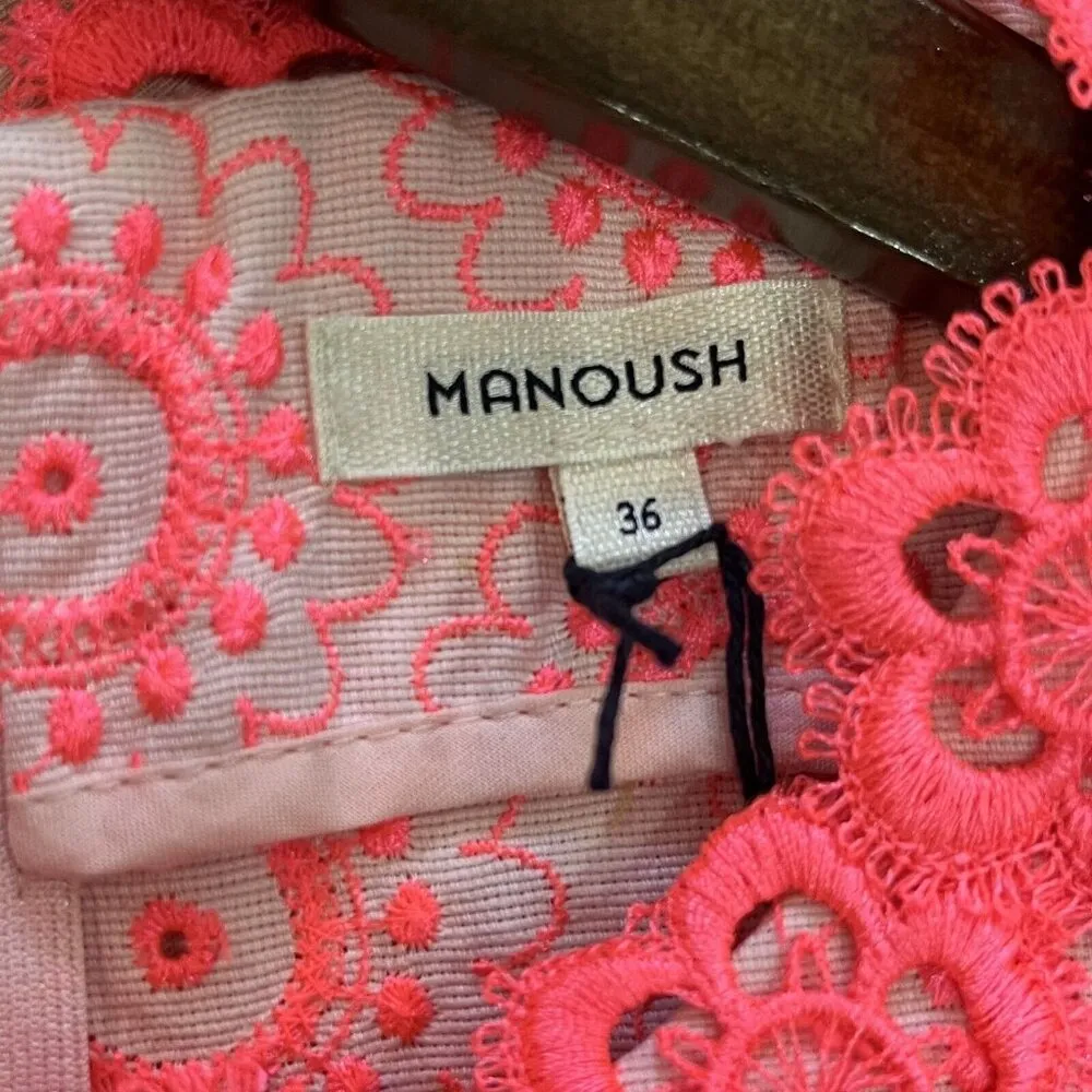 NWT Manoush Embroidery Mini Dresses for Women Pink Size 4 Cotton - Image 7