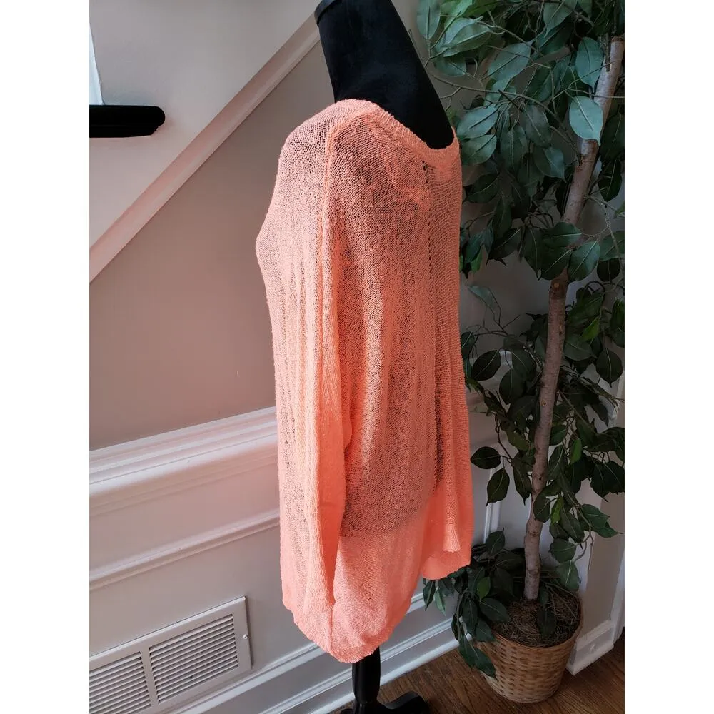 Cato Tunic Top Women 18/20W Orange Knitted Solid Long Sleeve Round Neck Pullover - Image 11