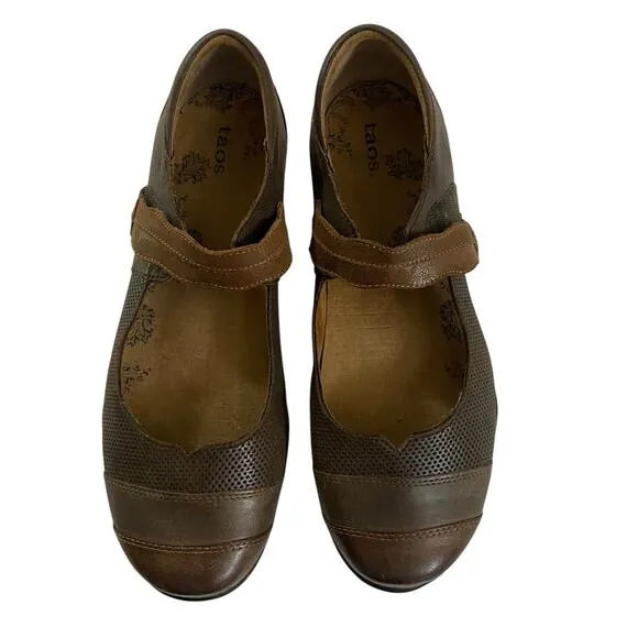 Taos Footwear Women's Sz 11 Bravo Brown Mary Jane Flats Comfort Perforated - Image 2