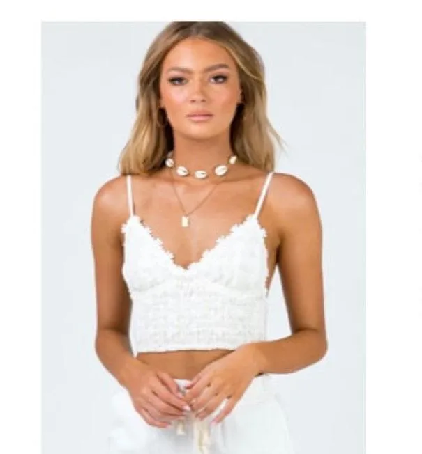 Princess Polly Kianna Top White Floral Lace Gold Detail Cami - Image 4