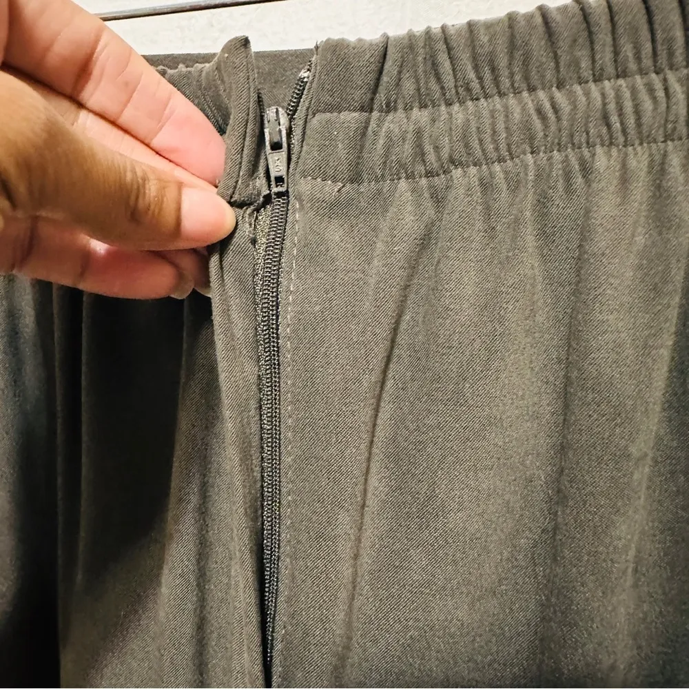 Vintage Straight Pencil Maxi Length Army Green Skirt Size S - Image 4