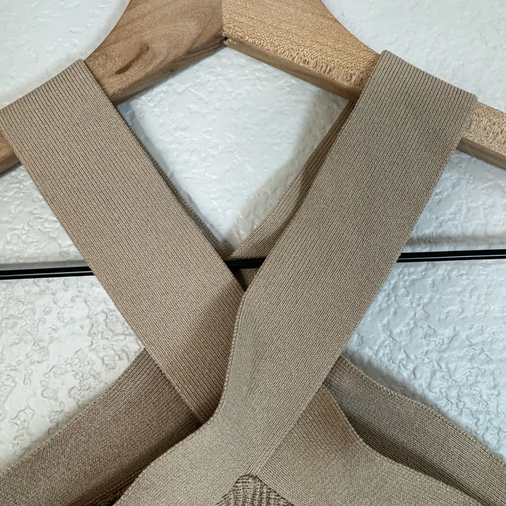 Aritzia Babaton Sculpt Knit Criss Cross Tank in Taupe XS $58 - Image 8