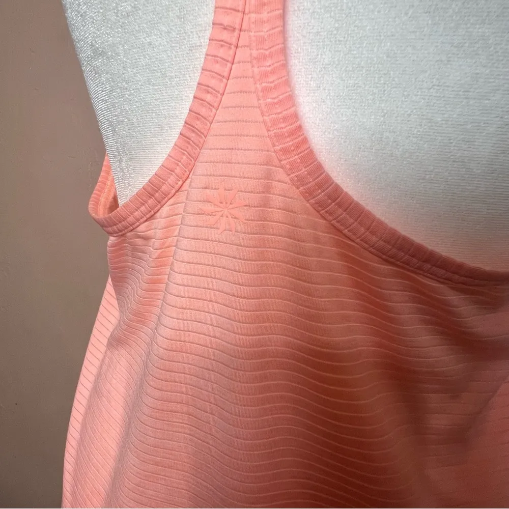 Athleta Shadow Stripe Chi Tank Racerback Gym Top Melon Shock Size Small Workout - Image 6