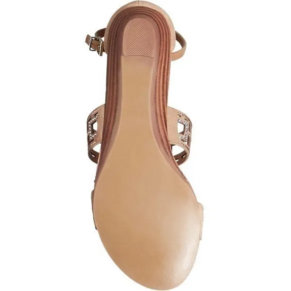 NEW Yellow Box Women's P-Violet Rhinestone Sandal in Color Natural Size 9 - Image 7