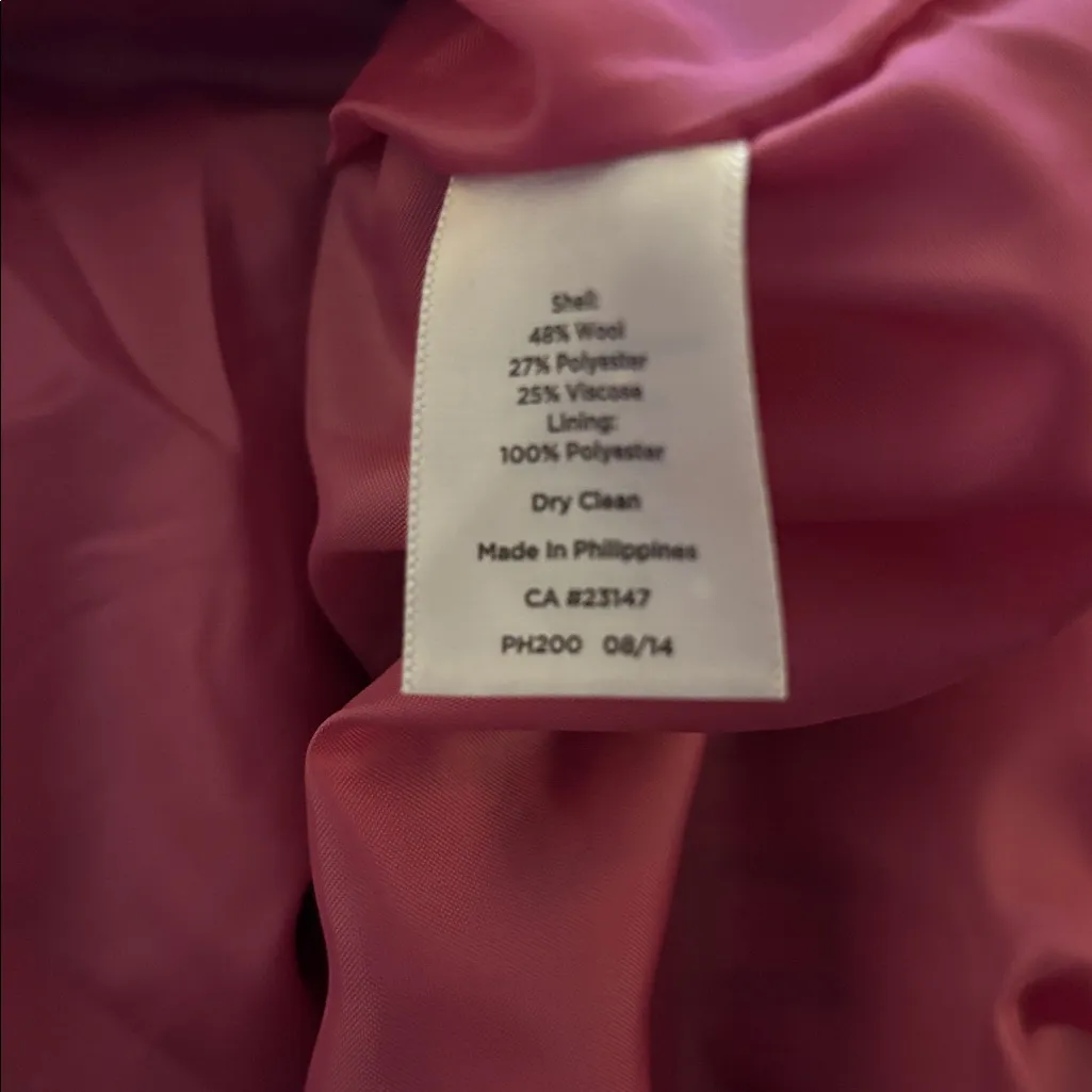 Talbots Plaid Wool Blend A~Line Skirt Sz 2 Zipper Pockets Lined High Waist Pink - Image 8