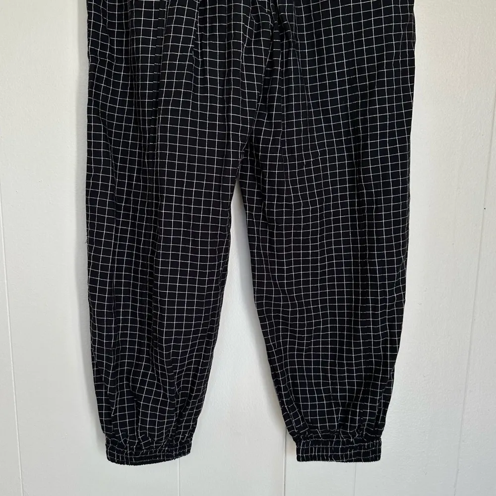 APIECE APART Zebra Windowpane Plaid Lightweight Organic Cotton Joggers XS - Image 8