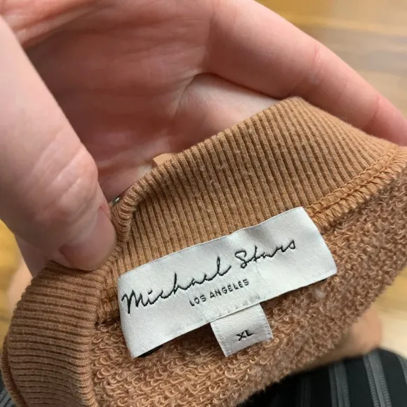 Michael Stars V-Neck Pullover Sweatshirt Womens Size XL Brown Relaxed Fit Comfy - Image 4