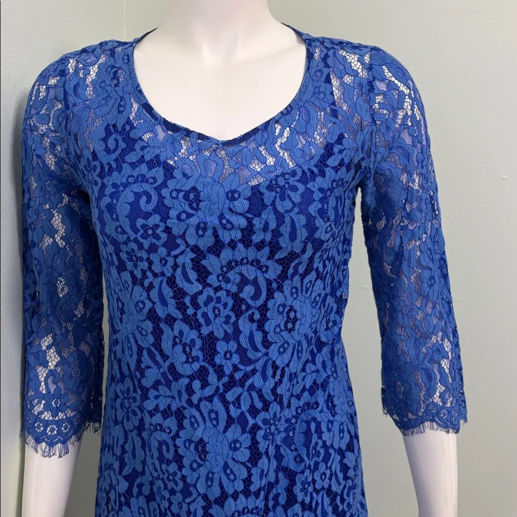 ANTHROPOLOGIE HD in Paris Overture Blue Lace Dress XS - Image 5