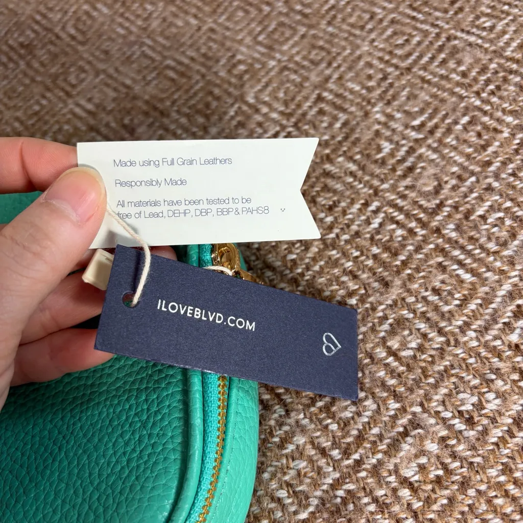 Boulervard Isabella Leather Jewelry Case NWT In Mint Color Travel Vacation Beach Green - Image 3