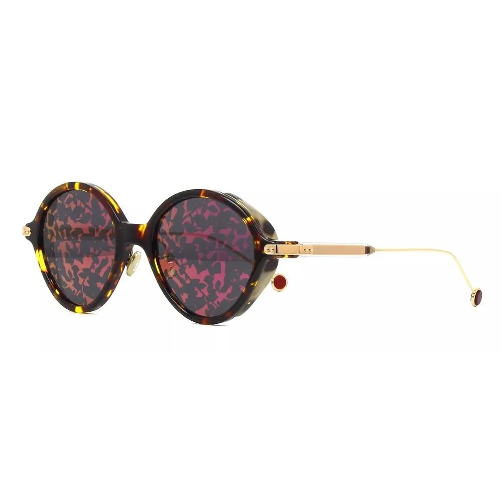 Christian Dior Umbrage DX3TN 5220 Blonde Havana/Purple Mirror Round Sunglasses - Image 2