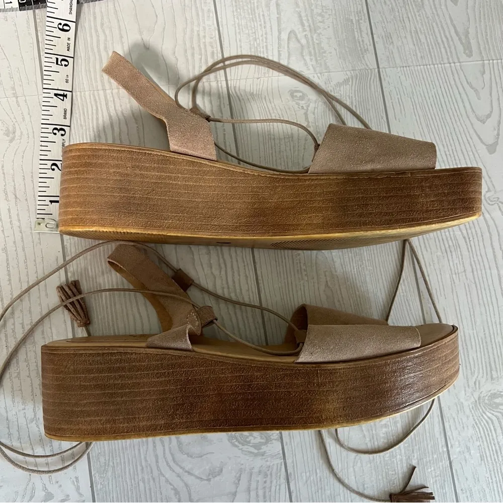 Barneys New York Leather Lace Up Sandals - Image 4